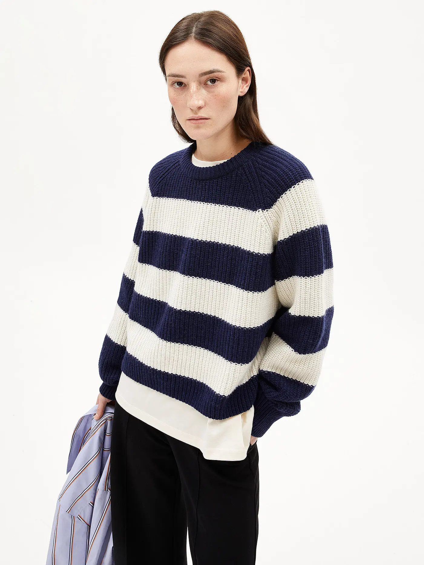 ARMEDANGELS | Pullover KAAGI STRIPES | dunkelblau