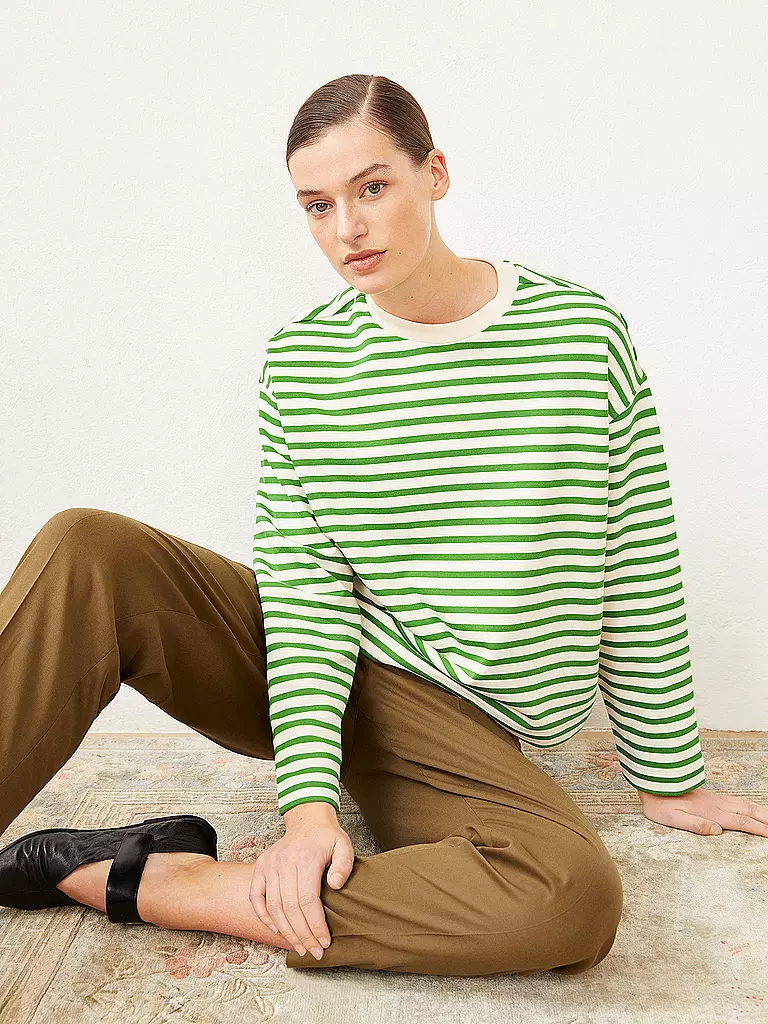 ARMEDANGELS | Sweater Oversized Fit FRANKAA  STRIPES | grün
