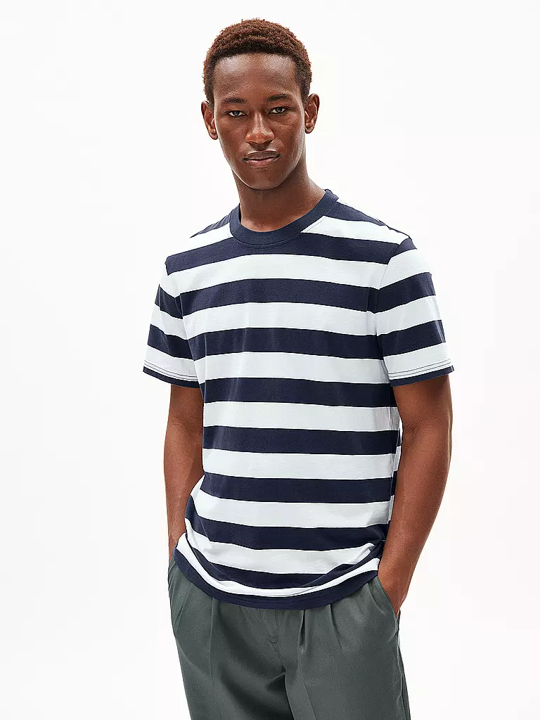 ARMEDANGELS | T-Shirt BAHAAR STRIPES | blau