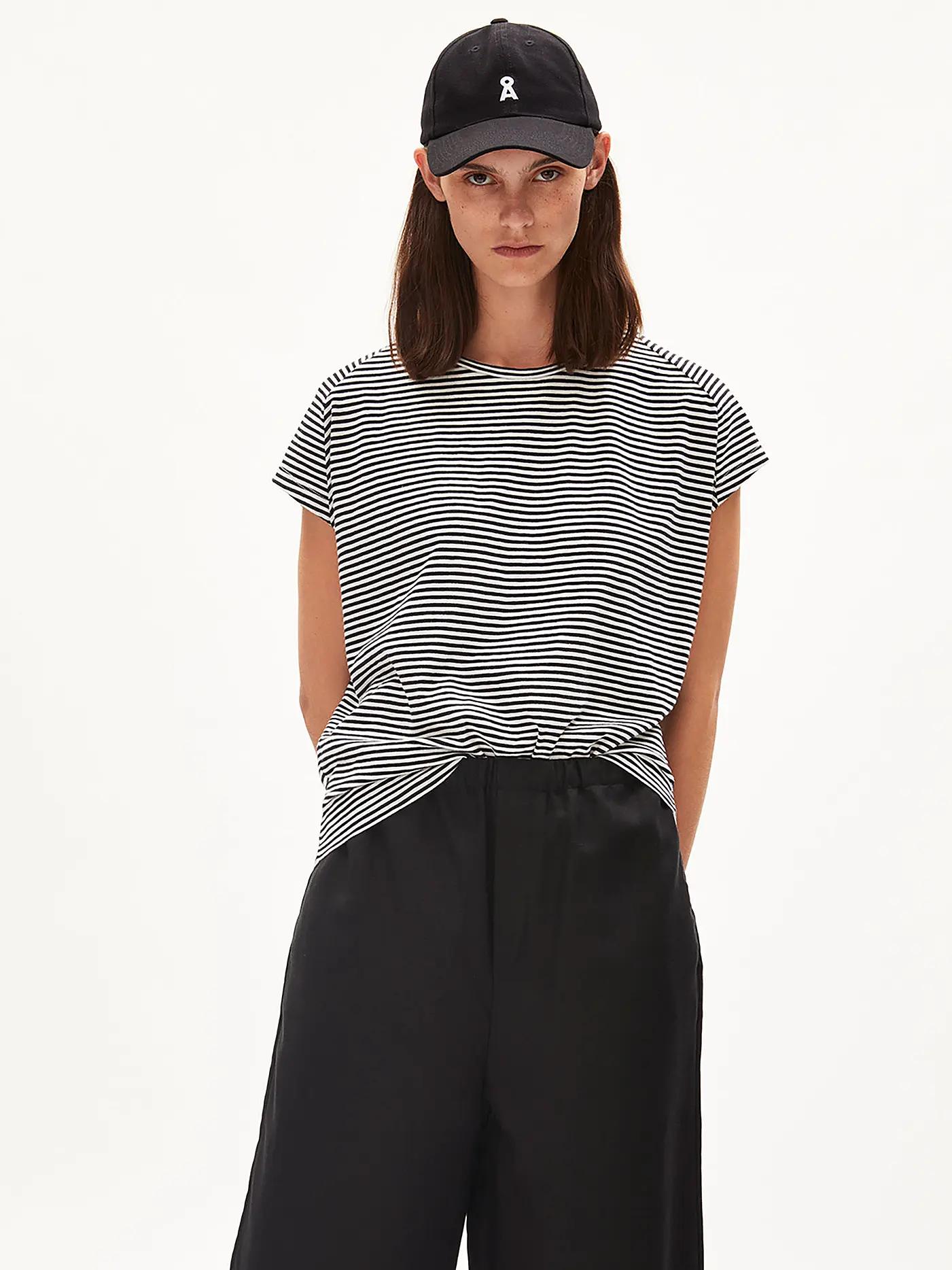 ARMEDANGELS | T-Shirt ONELIAA LOVELY STRIPES | schwarz