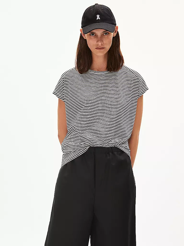 ARMEDANGELS | T-Shirt ONELIAA LOVELY STRIPES | schwarz