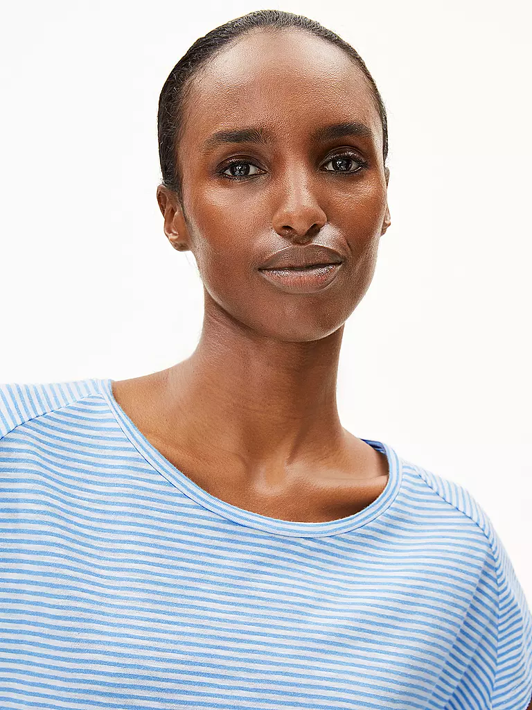 ARMEDANGELS | T-Shirt ONELIAA LOVELY STRIPES | hellblau