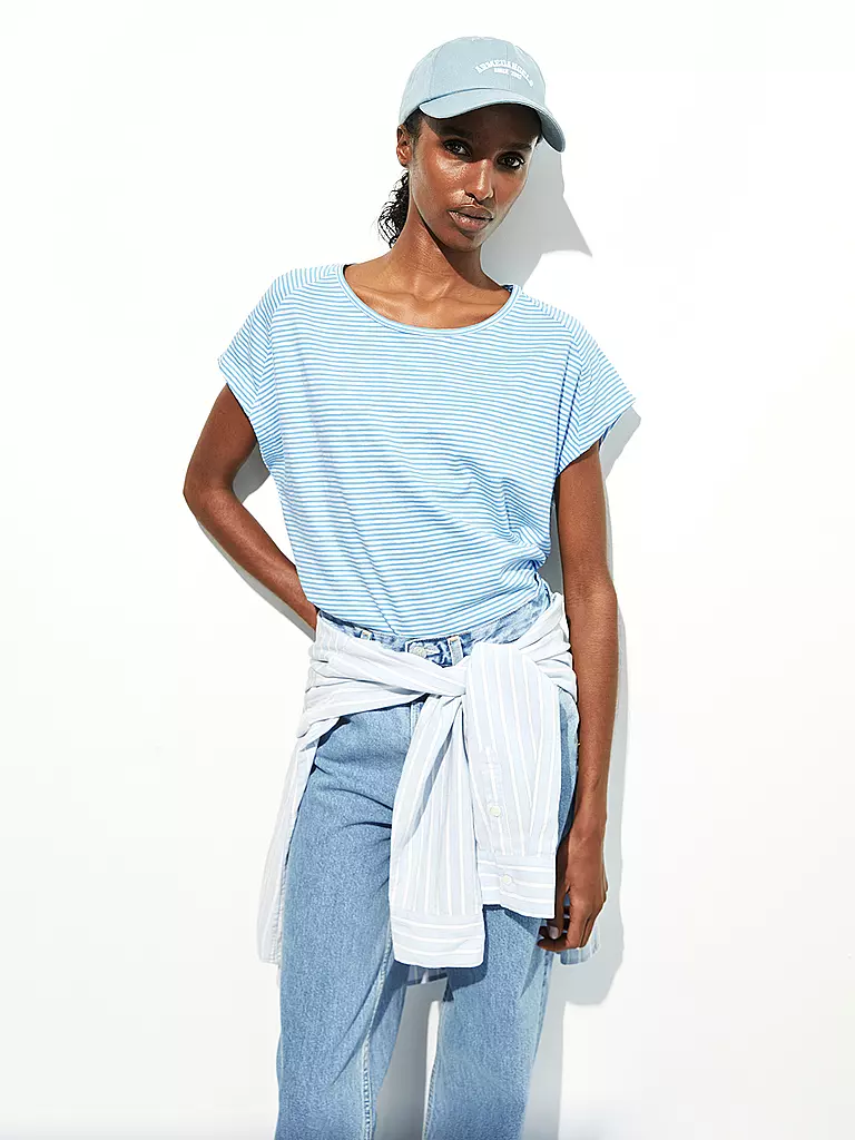 ARMEDANGELS | T-Shirt ONELIAA LOVELY STRIPES | hellblau