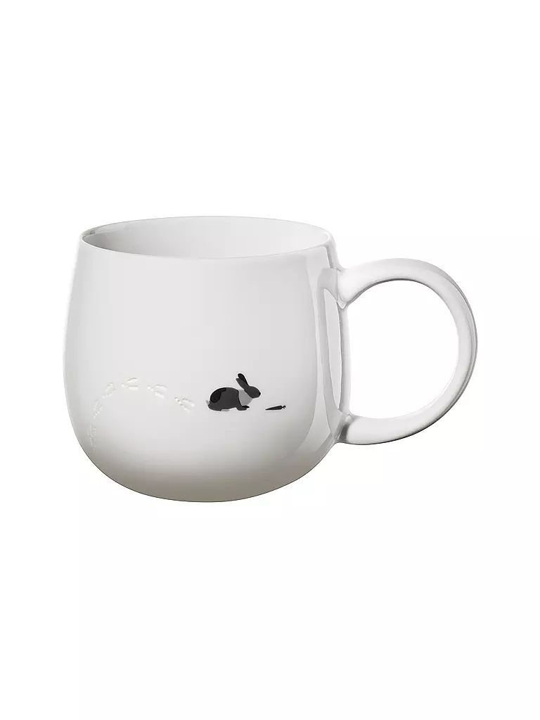 ASA SELECTION | Henkelbecher 0,4l MAGU-FOOTPRINTS Rabbit | weiss