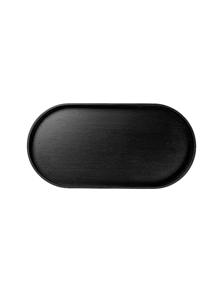 ASA SELECTION | Holzblatte oval 44x22,5cm Eiche Schwarz | Schwarz