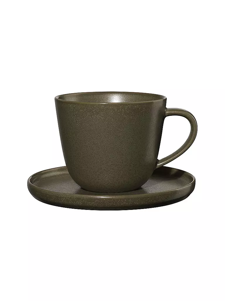 ASA SELECTION | Kaffeetasse mit Untertasse 0,25l Coppa Nori | dunkelgrün