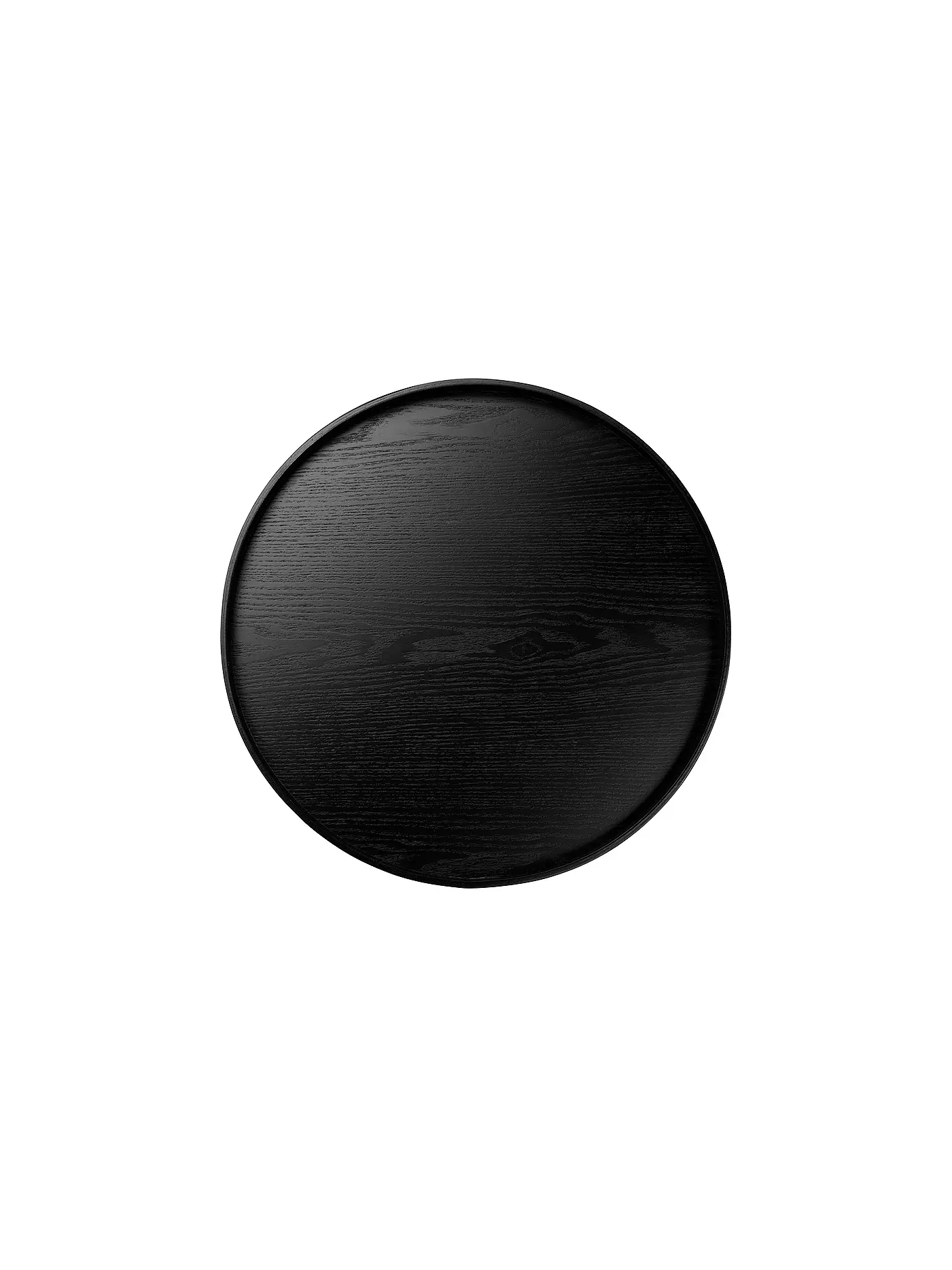 ASA SELECTION | Tablett auf Fuss rund 40cm WEIDENHOLZ schwarz  | schwarz