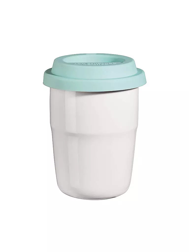 ASA SELECTION | Thermobecher mit Deckel "Cup & Go - Thermo" 0,2l (Weiss/Grün) | weiß