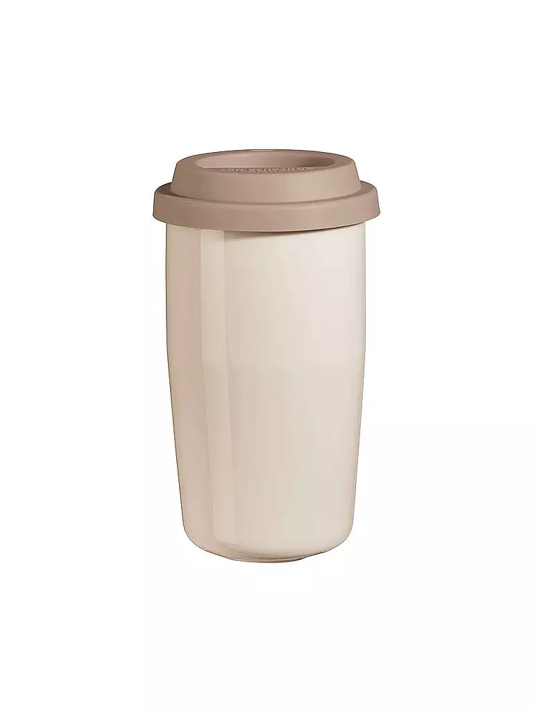 ASA SELECTION | Thermobecher mit Deckel "Cup & Go - Thermo" 0,35l (Creme/Braun) | creme