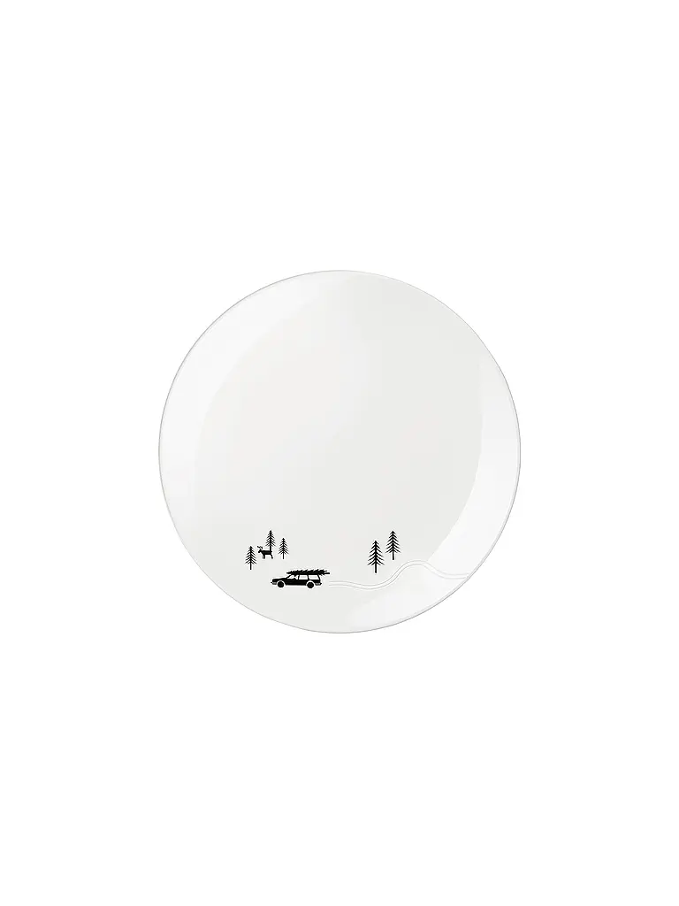 ASA SELECTION | Weihnachts Dessertteller 20,5cm  Skidding Xmas  | weiss
