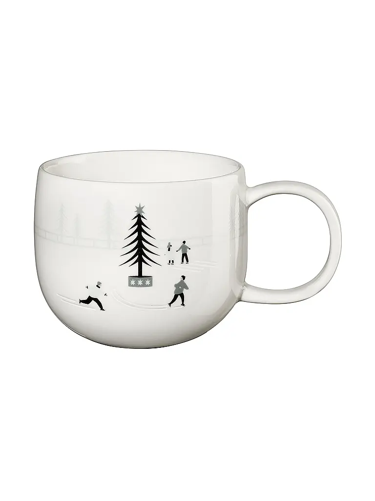 ASA SELECTION | Weihnachts Henkelbecher 0,4l Ice Skating  | weiss