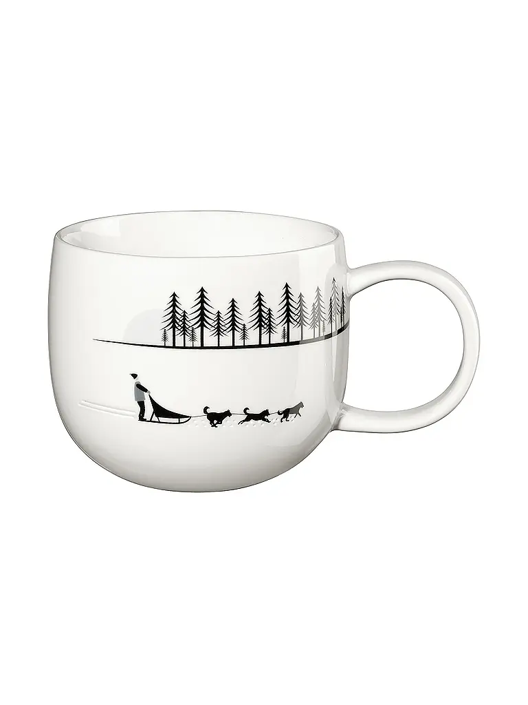 ASA SELECTION | Weihnachts Henkelbecher 0,4l Sled Dogs  | weiss