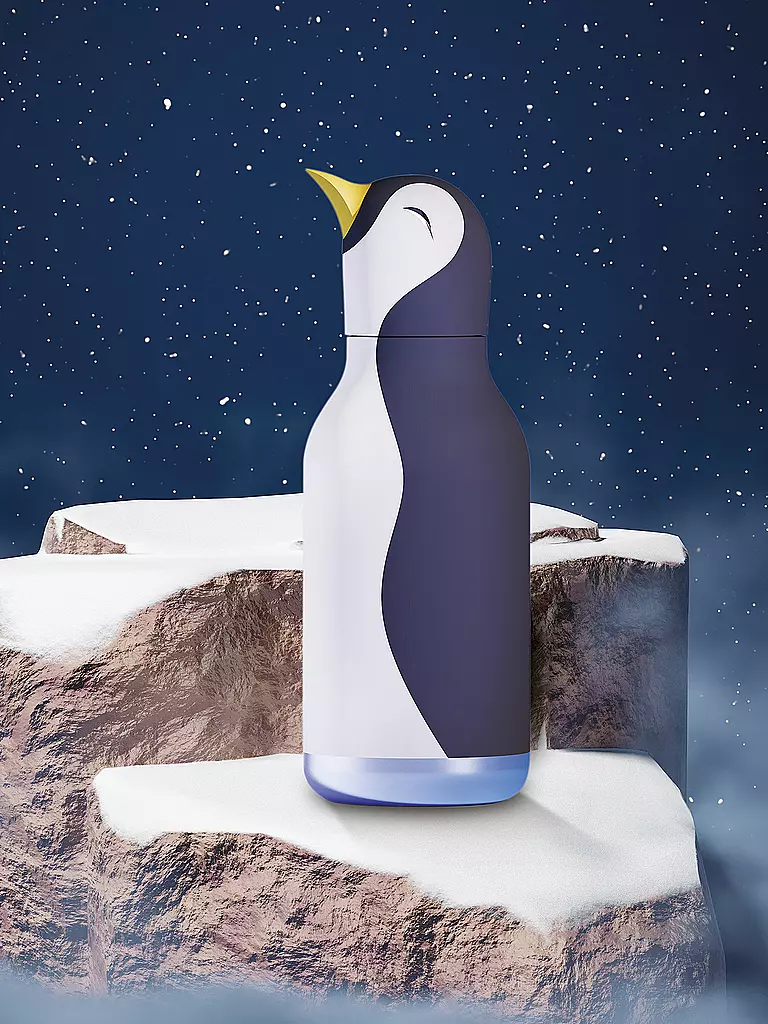 ASOBU | Isolierflasche 460ml PINGUIN grau / weiss | grau