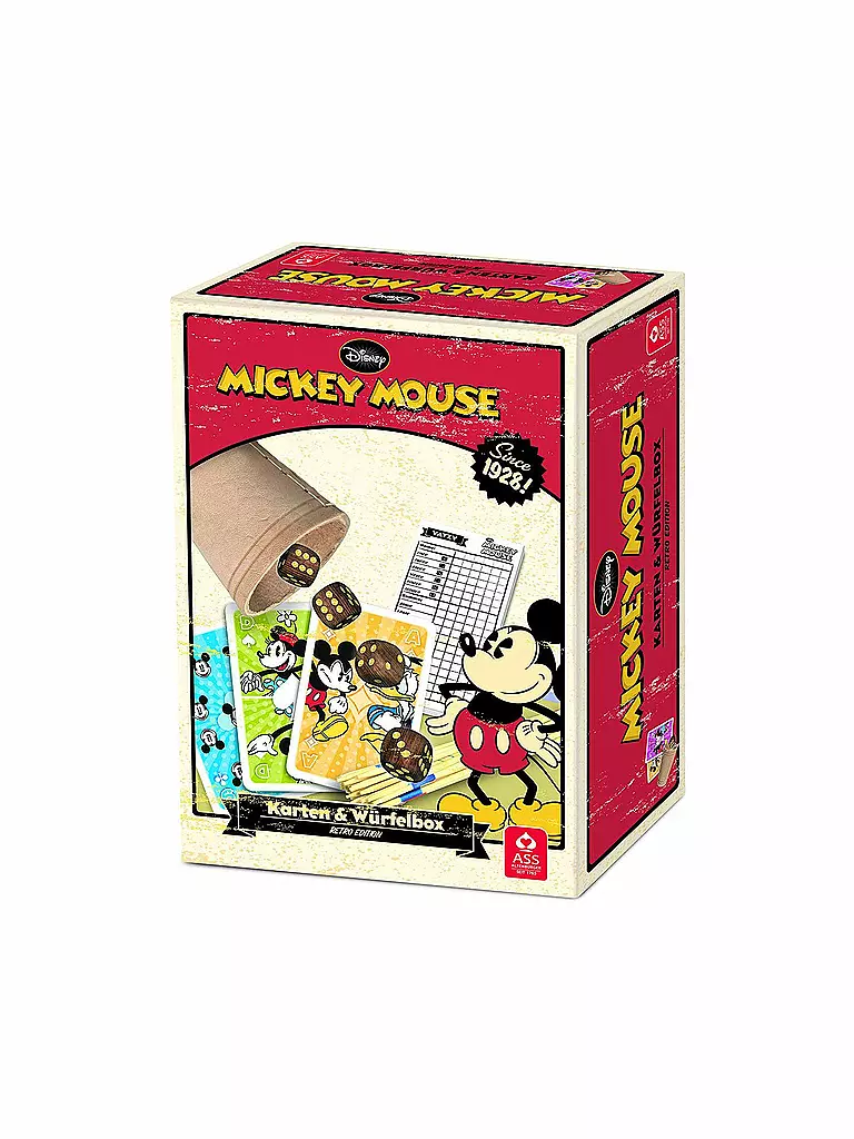 ASS | Mickey Mouse - Karten und Würfelbox Retro Edition | 