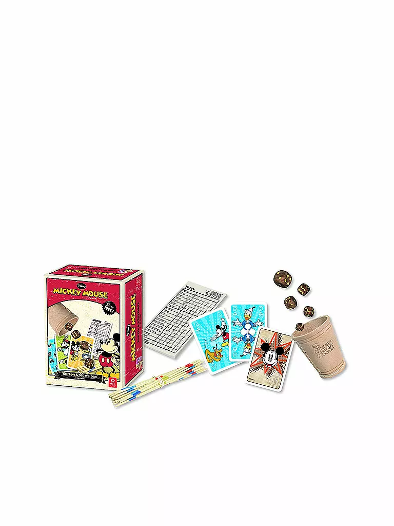 ASS | Mickey Mouse - Karten und Würfelbox Retro Edition | keine Farbe