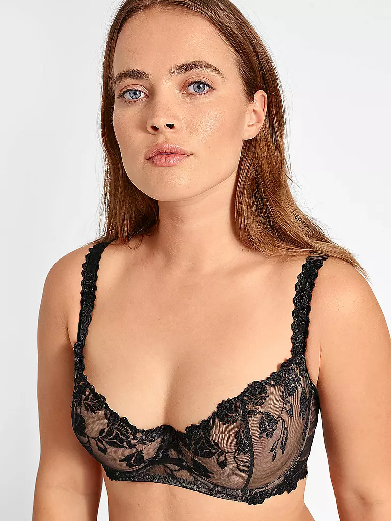 AUBADE | BH mit Bügel  Halfcup SOFTESSENCE schwarz | schwarz