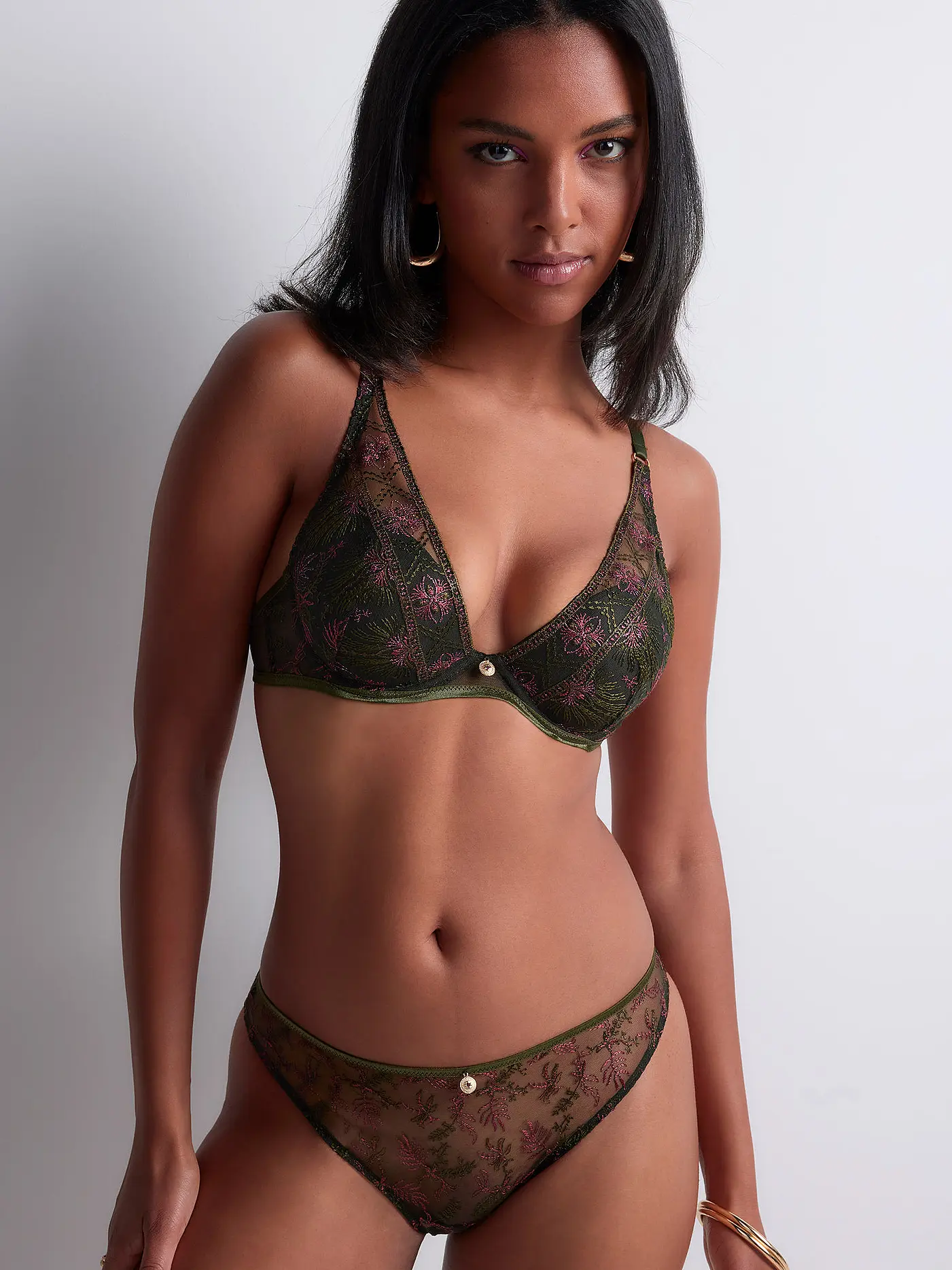 AUBADE | String Slip SOUND OF HEART dark garden | olive