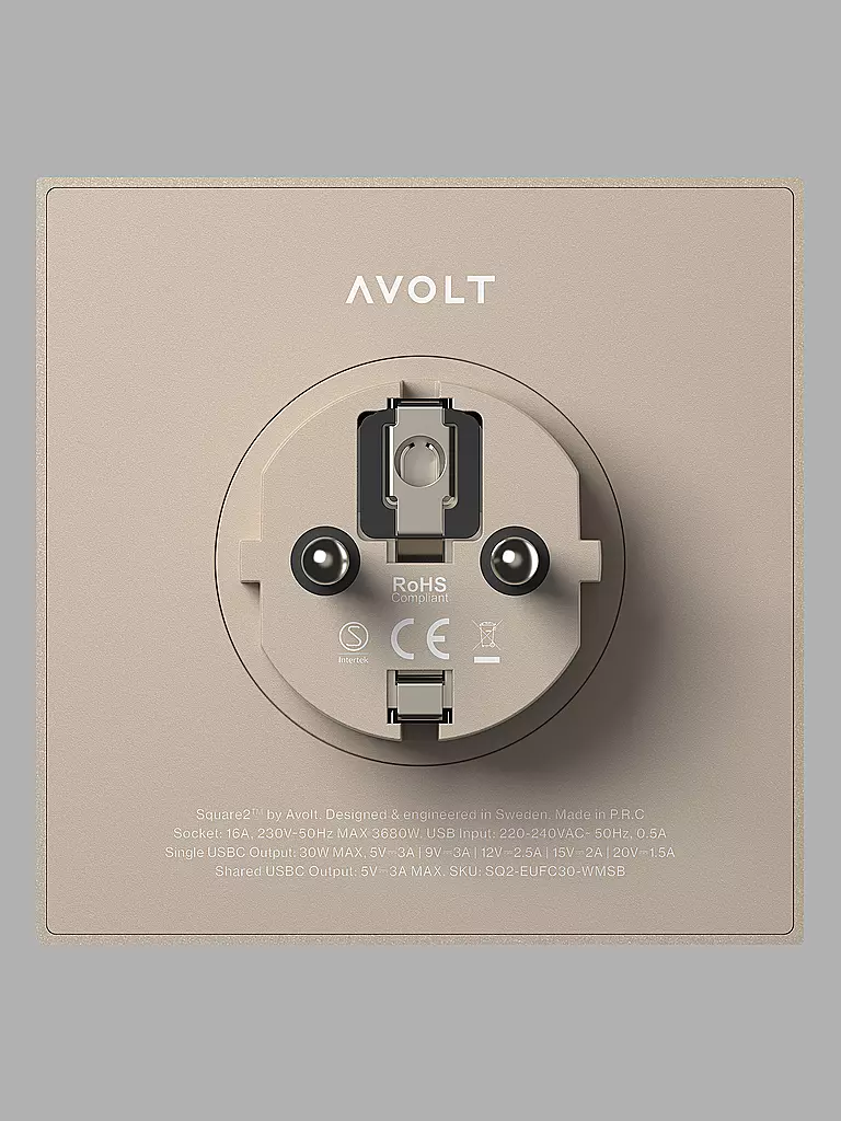 AVOLT | Mehrfachsteckdose Square 2 F Beige | grün