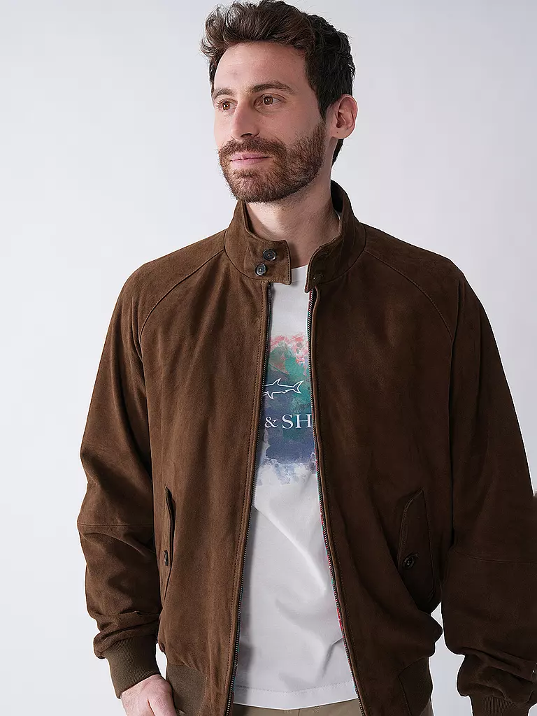 BARACUTA | Lederjacke G9 SUEDE | camel