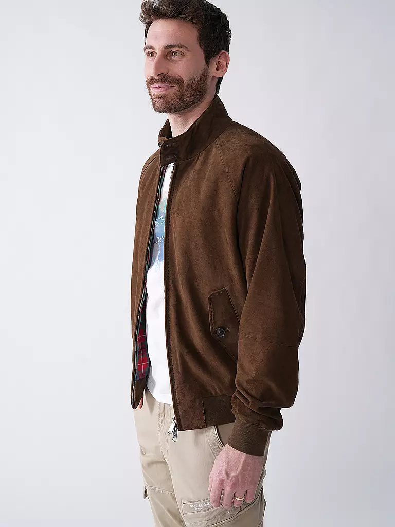 BARACUTA | Lederjacke G9 SUEDE | camel