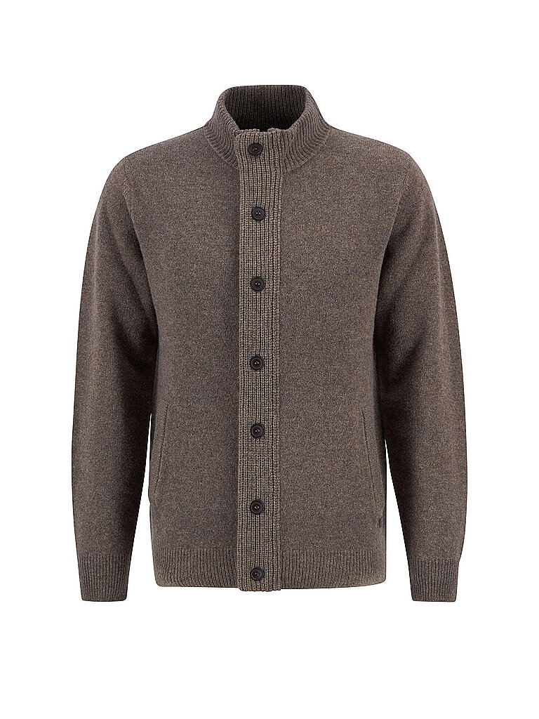 BARBOUR Strickjacke ESSENTIAL hellbraun | L