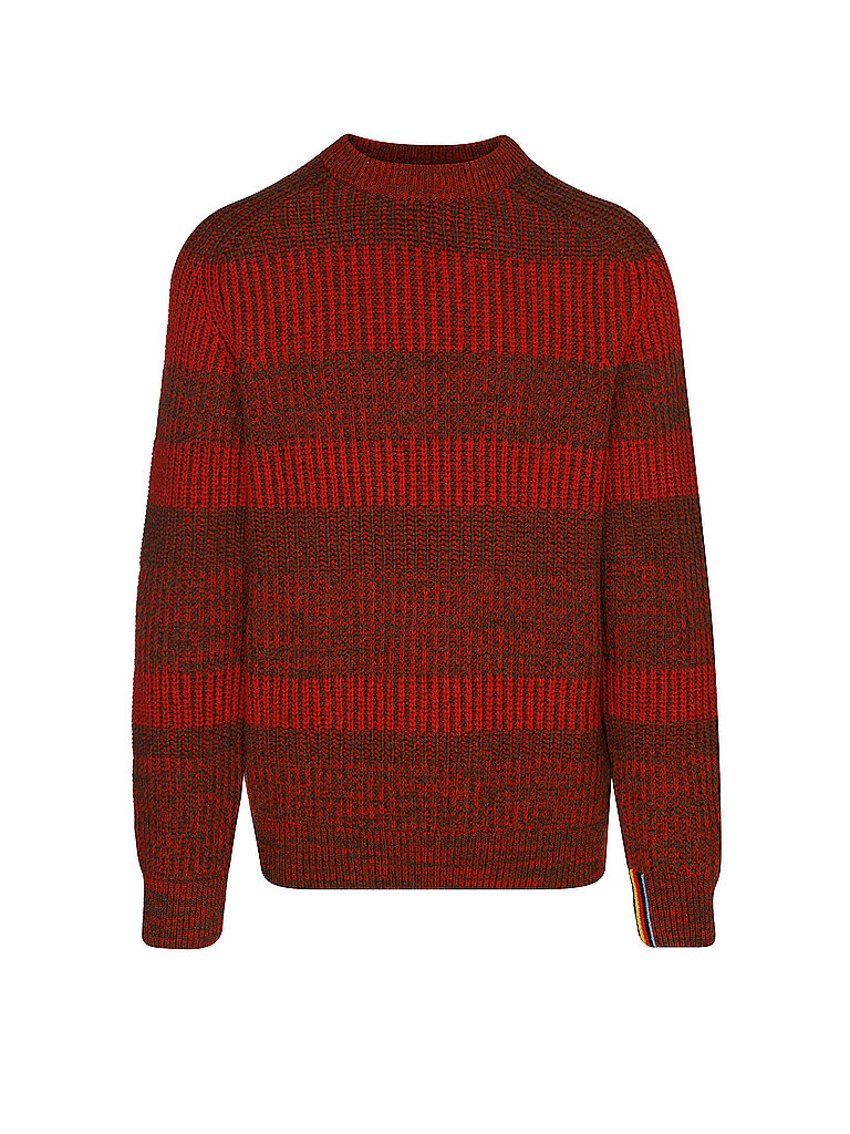 BARBOUR Paul Smith loves Barbour Pullover Saddle Rundhalsausschnitt rot | XL