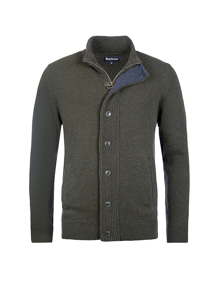 BARBOUR Strickjacke ESSENTIAL olive | L