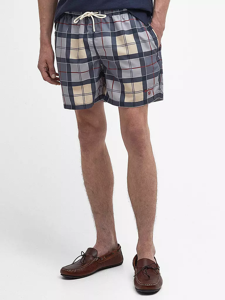 BARBOUR | Badeshorts TARTAN STAPLE | grau