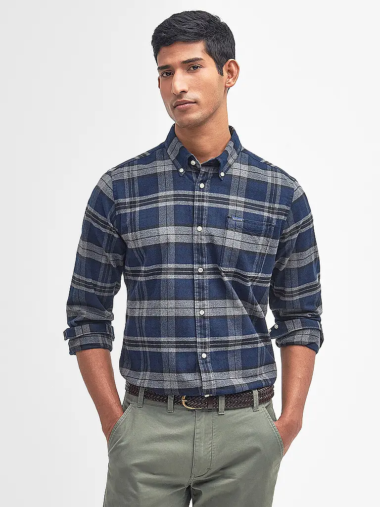 BARBOUR | Flanellhemd Slim Fit  | Blau