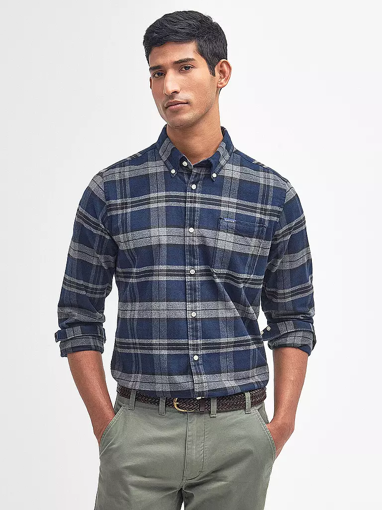 BARBOUR | Flanellhemd Slim Fit | grau