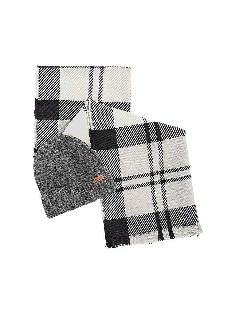BARBOUR | Geschenkset Beanie und Schal PENDLE | grau