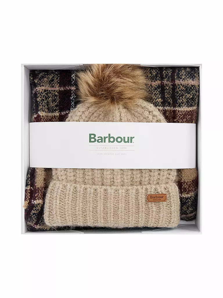 BARBOUR | Geschenkset Beanie und Schal SALTBURN | rosa