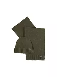 BARBOUR | Geschenkset Haube und Schal DONEGAL | Olive
