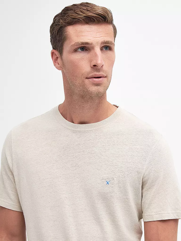 BARBOUR | Leinen T-Shirt CLIFFE | beige