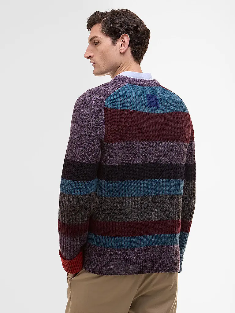 BARBOUR | Paul Smith loves Barbour Pullover Multi Striped Rundhalsausschnitt | Rot