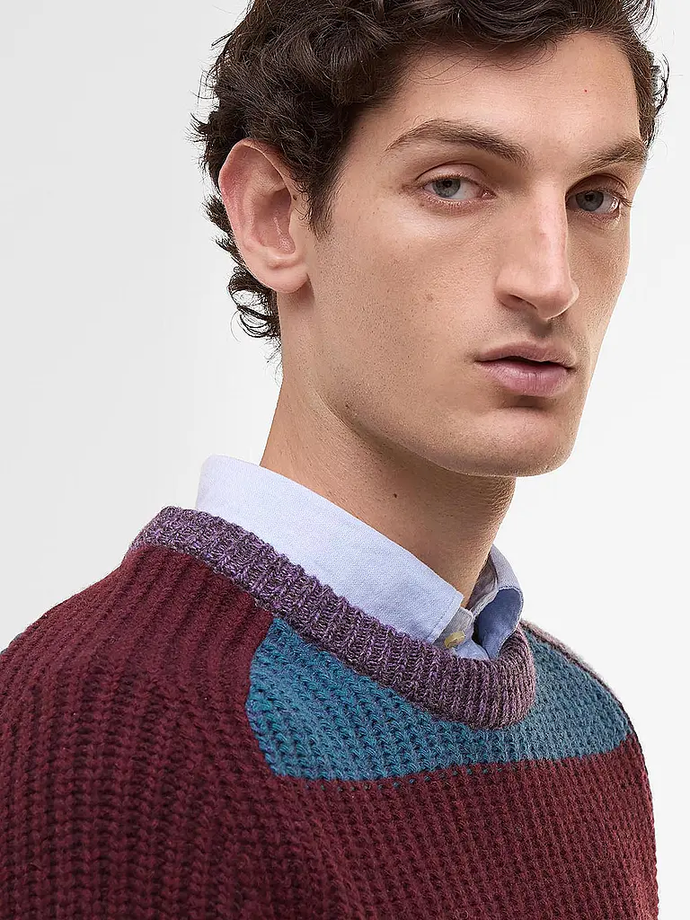BARBOUR | Paul Smith loves Barbour Pullover Multi Striped Rundhalsausschnitt | Rot
