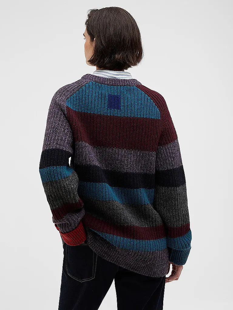 BARBOUR | Paul Smith loves Barbour Pullover Multi Striped Rundhalsausschnitt | Rot