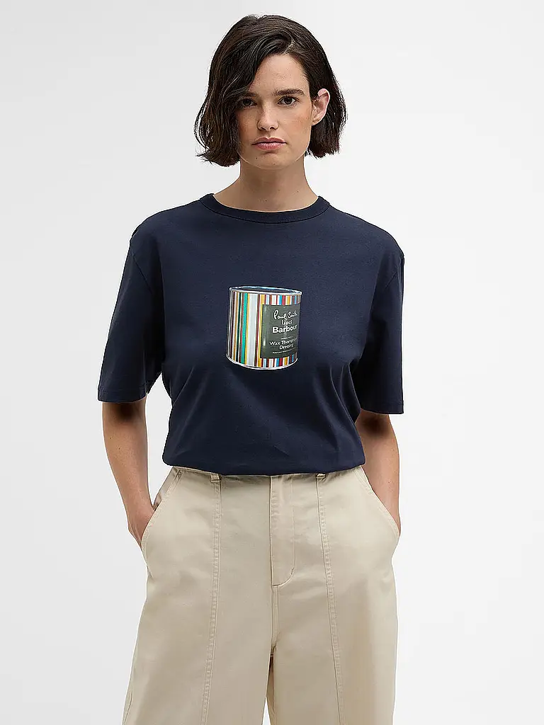 BARBOUR | Paul Smith loves Barbour T-Shirt Wax Can Graphic | dunkelblau