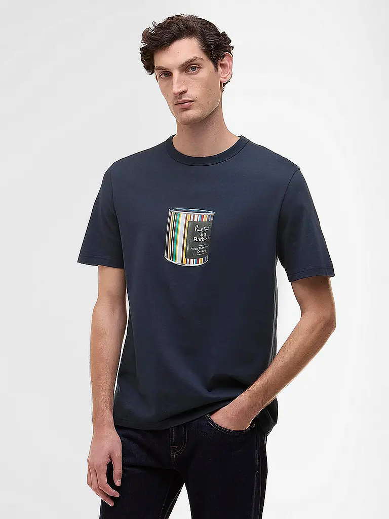 BARBOUR | Paul Smith loves Barbour T-Shirt Wax Can Graphic | dunkelblau