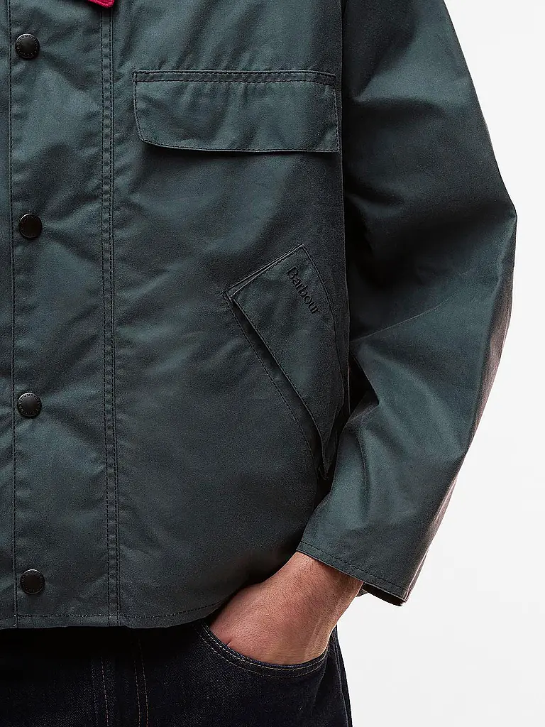 BARBOUR | Paul Smith loves Barbour Wachsjacke Transport | grau