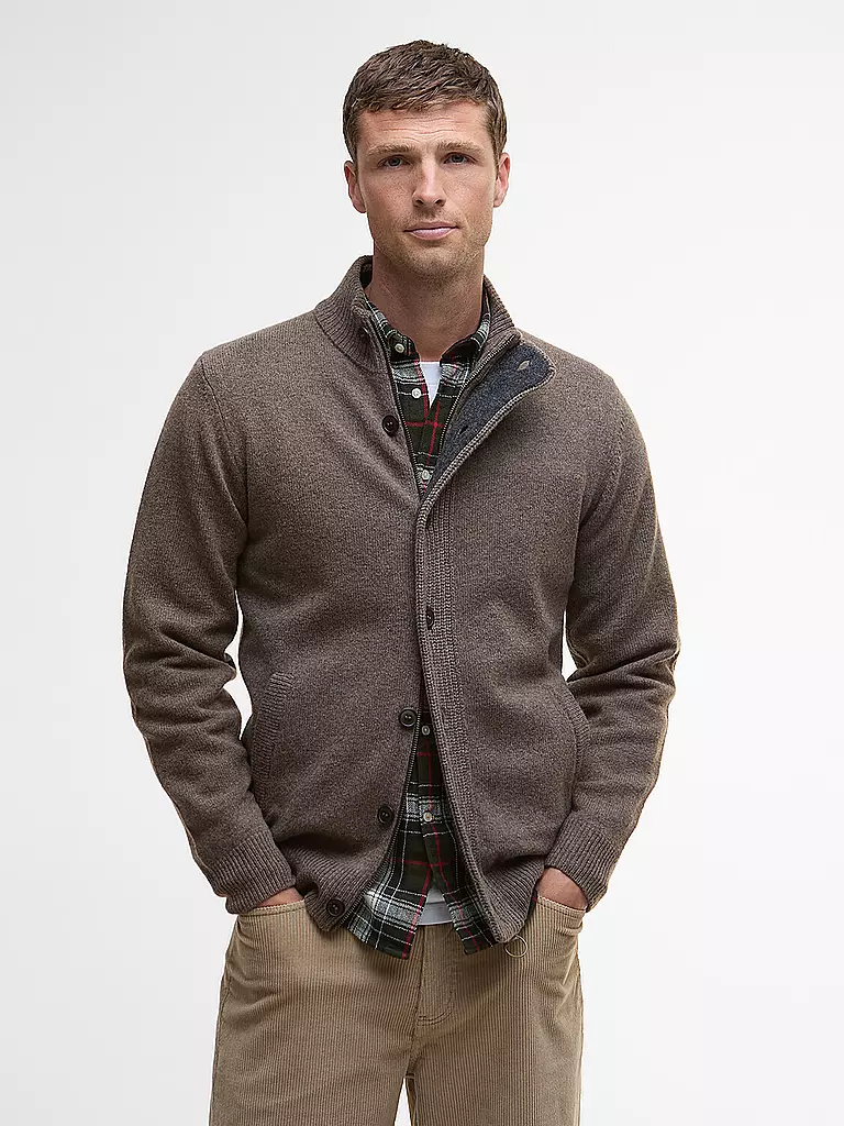 BARBOUR | Strickjacke ESSENTIAL | hellgrau