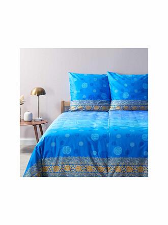 BASSETTI | Satin Bettwäsche NAIROBI 70x90cm/140x200cm Blau