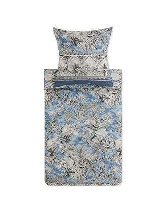 BASSETTI | Satin Bettwäsche BOBOLI 70x90cm/140x220cm Rauchblau 