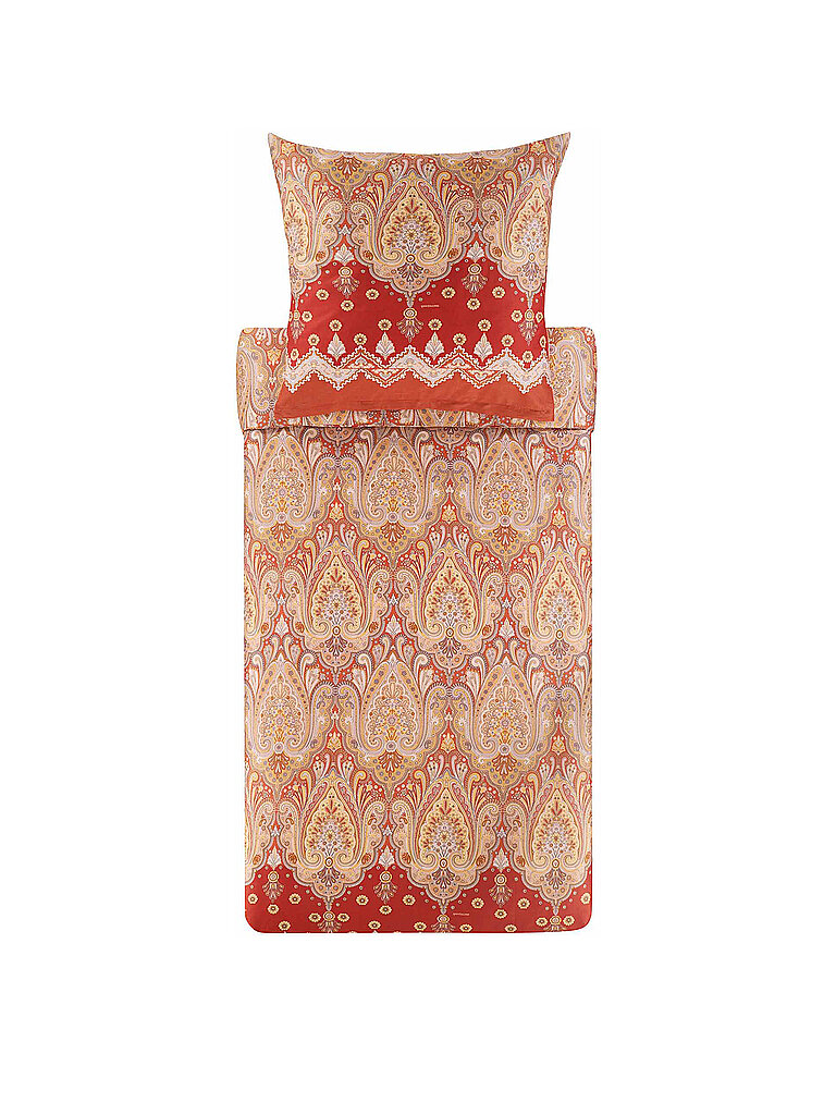 BASSETTI Satin Bettwäsche ISOLABELLA 70x90cm/140x200cm Rot dunkelrot