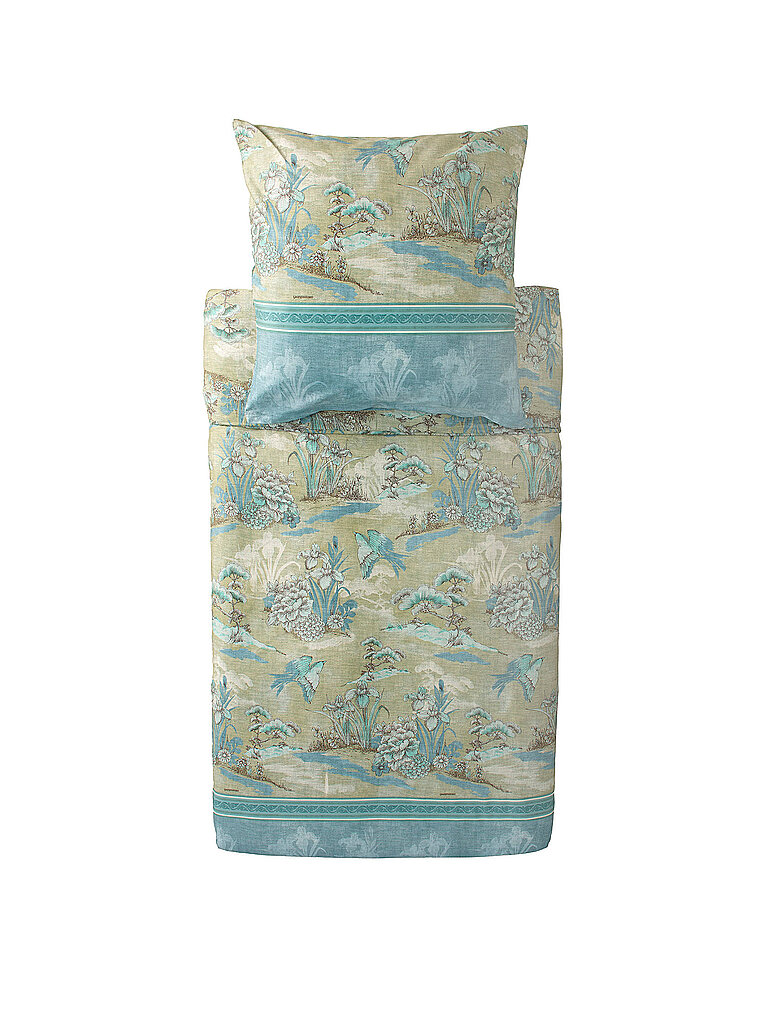 BASSETTI Satin Bettwäsche 70x90cm / 140x200cm ACQUAFORTE Gruen mint
