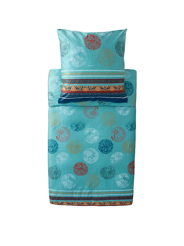 BASSETTI Satin Bettwäsche 70x90cm / 140x200cm FLORENCE Türkis türkis