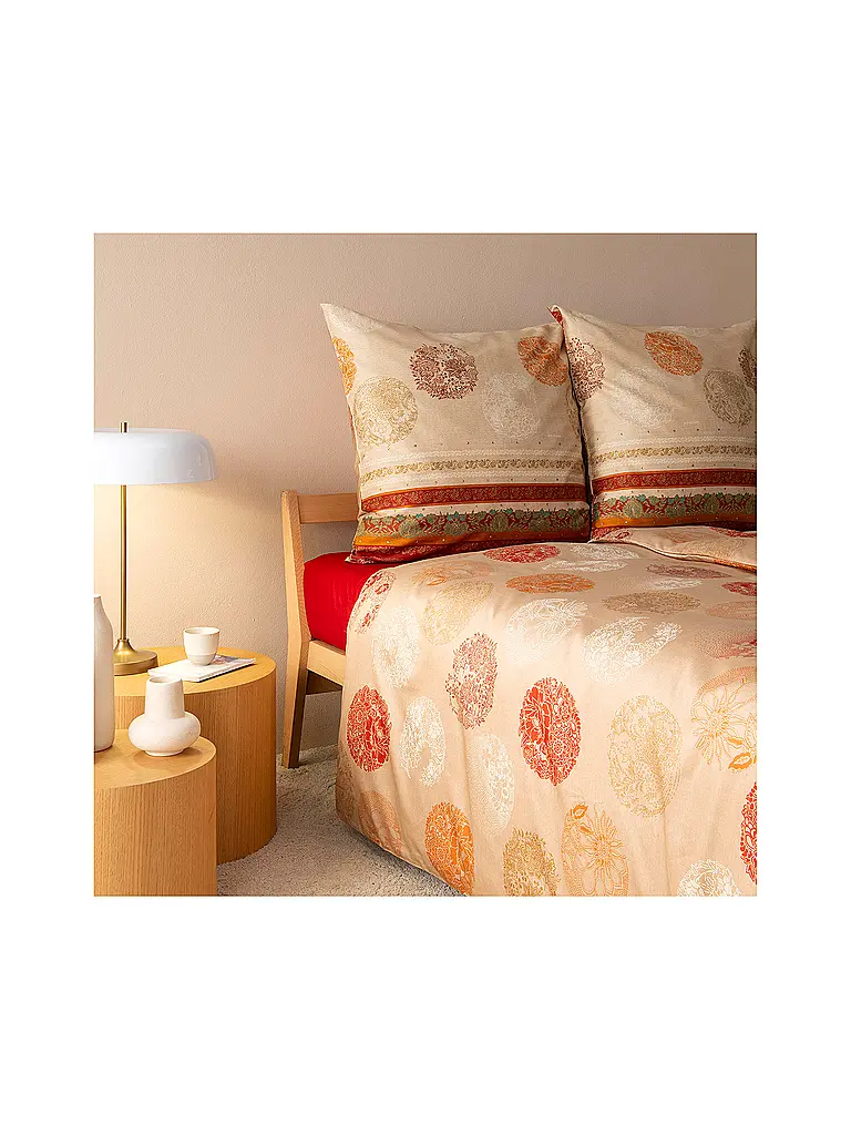 BASSETTI | Satin Bettwäsche  70x90cm / 140x200cm FLORENCE Rot | 