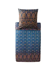 BASSETTI | Satin Bettwäsche  70x90cm / 140x200cm GOLD DECOR Bordeaux | Dunkelblau