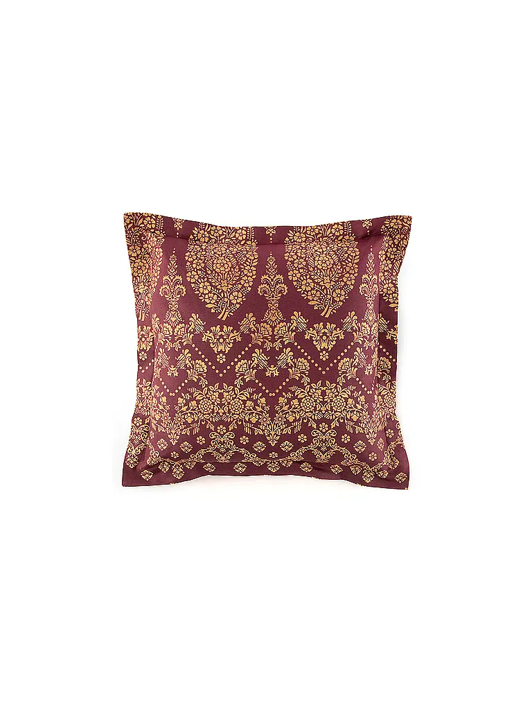 BASSETTI | Satin Bettwäsche  70x90cm / 140x200cm GOLD DECOR Bordeaux |