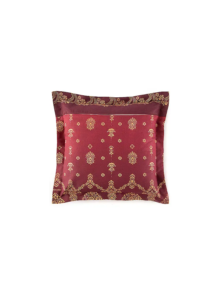 BASSETTI | Satin Bettwäsche  70x90cm / 140x200cm GOLD DECOR Bordeaux |